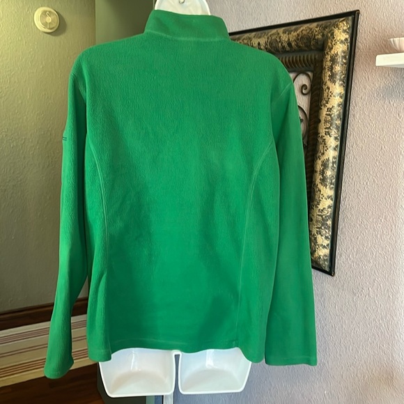EUC LL BEAN Green Fleece Zip Jacket With Zip Pockets Sz L - Picture 6 of 10